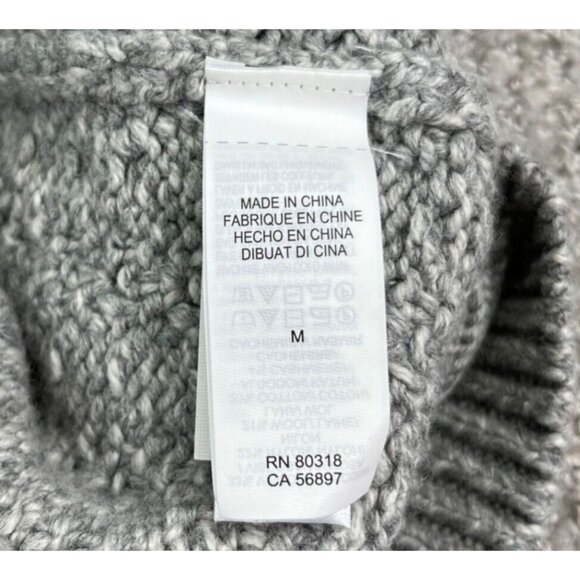 Lucky Brand Sweater Men Medium Gray Shawl Collar Wool Cashmere Blend Handcrafted - Picture 11 of 16